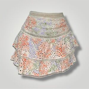 Alice + Olivia Orange Mini Bubble Skirt